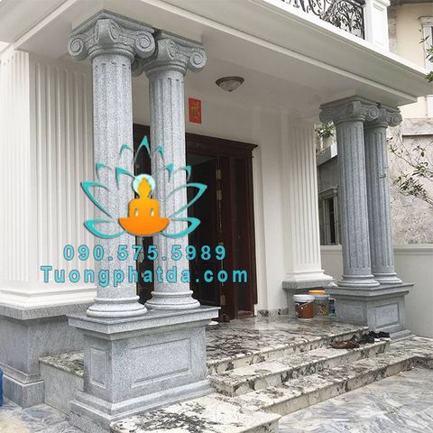 Cột Trụ Đá Granite Trắng Tự Nhiên Cho Biệt Thự Tại Hà Nội