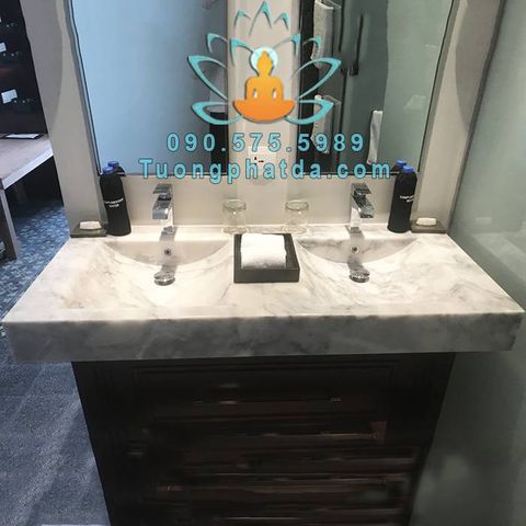 Lavabo Đôi Đá Trắng Tự Nhiên