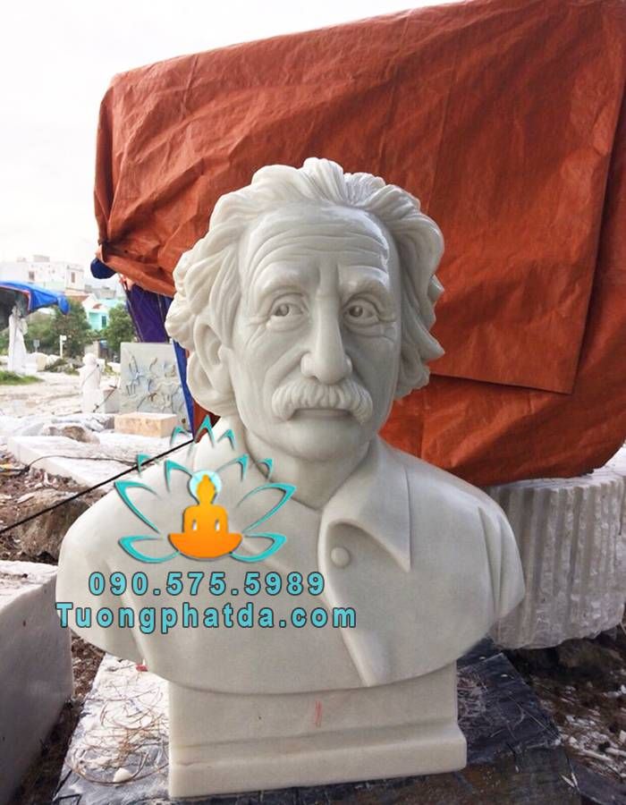 Tượng Chân Dung Albert Einstein Bằng Đá Cẩm Thạch