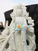 Tượng Phật Bà Quan Âm Tọa Rồng Đá Cẩm Thạch Trắng Nguyên Khối