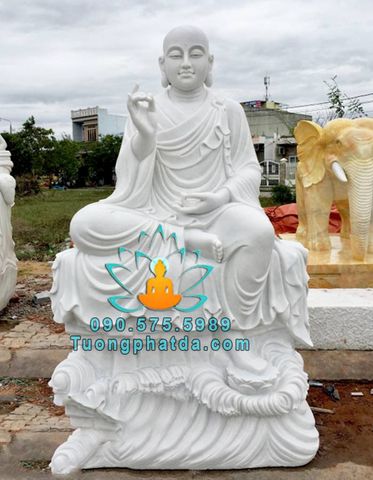 Tượng Phật Địa Tạng Tọa Sen Bằng Đá
