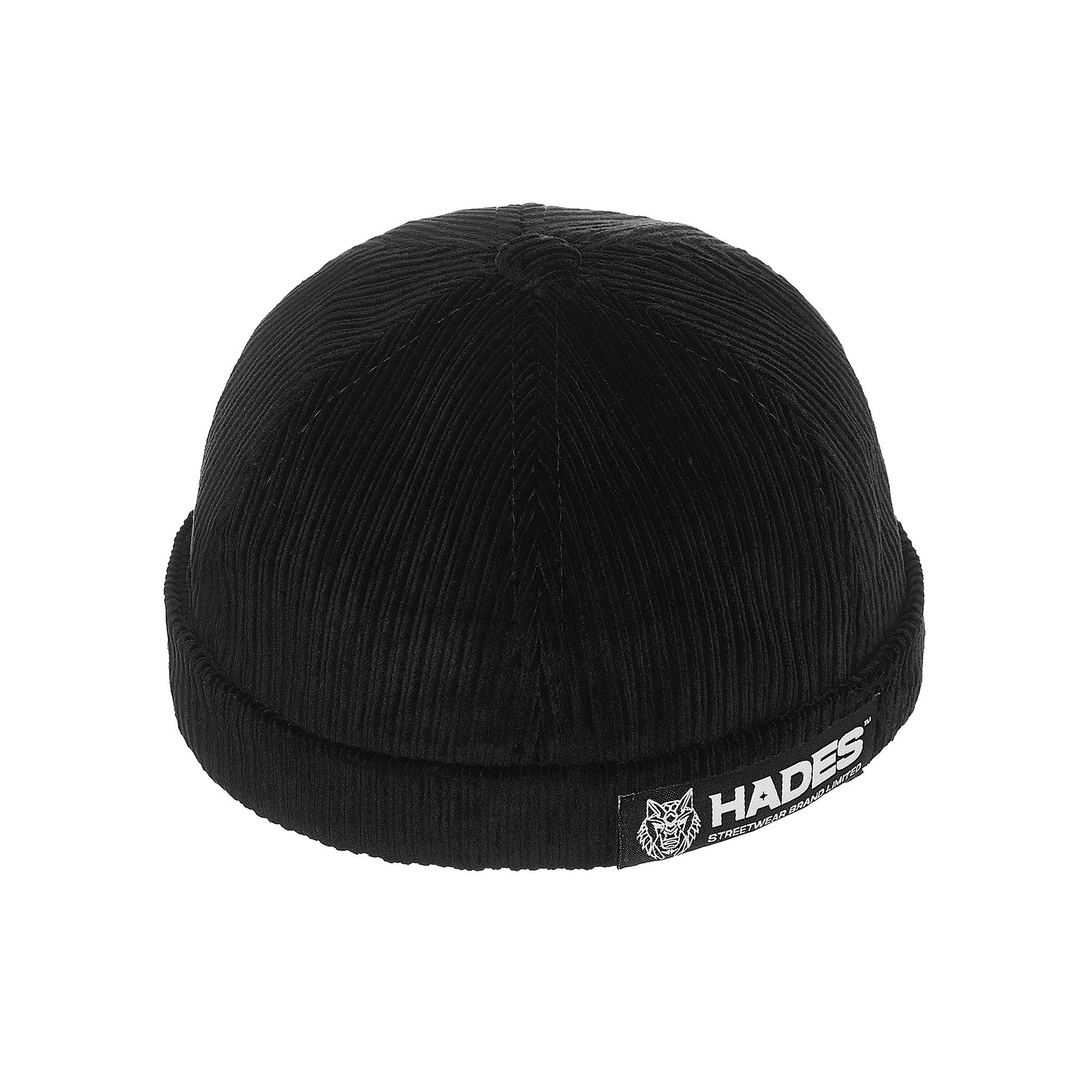 BLACK CORDUROY DOCKER HAT