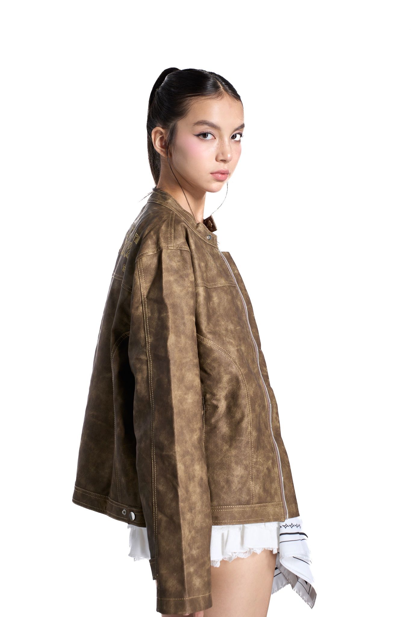HADES BROWN WAX BIKER JACKET