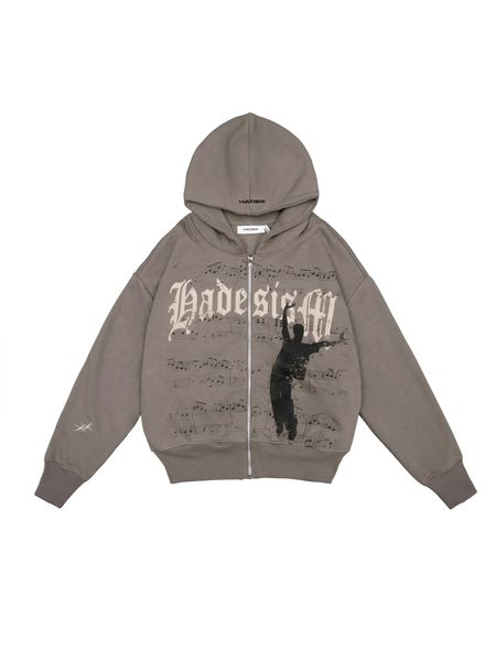  MUZIC PATCHES BOXY HOODIE ZIP 