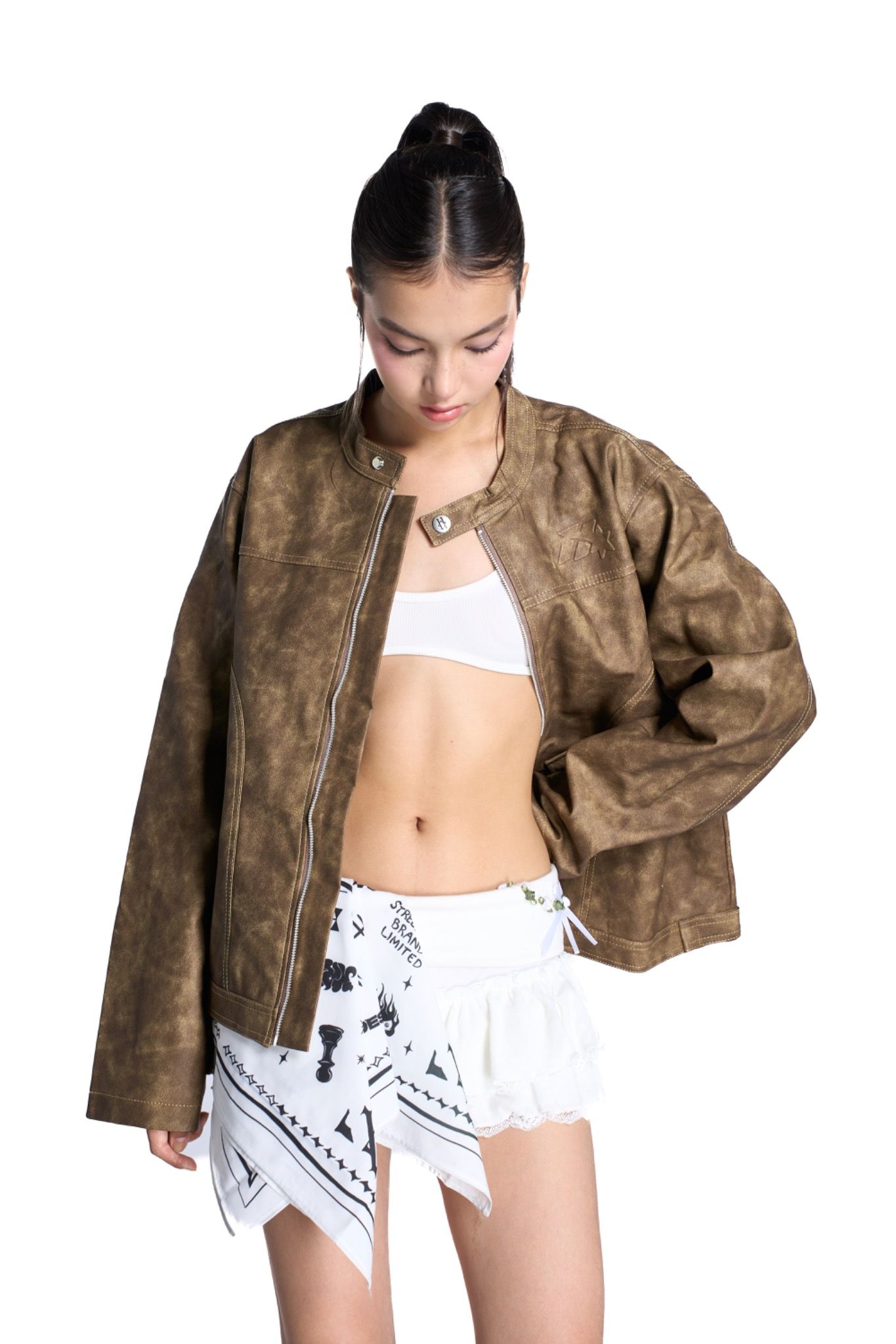 HADES BROWN WAX BIKER JACKET