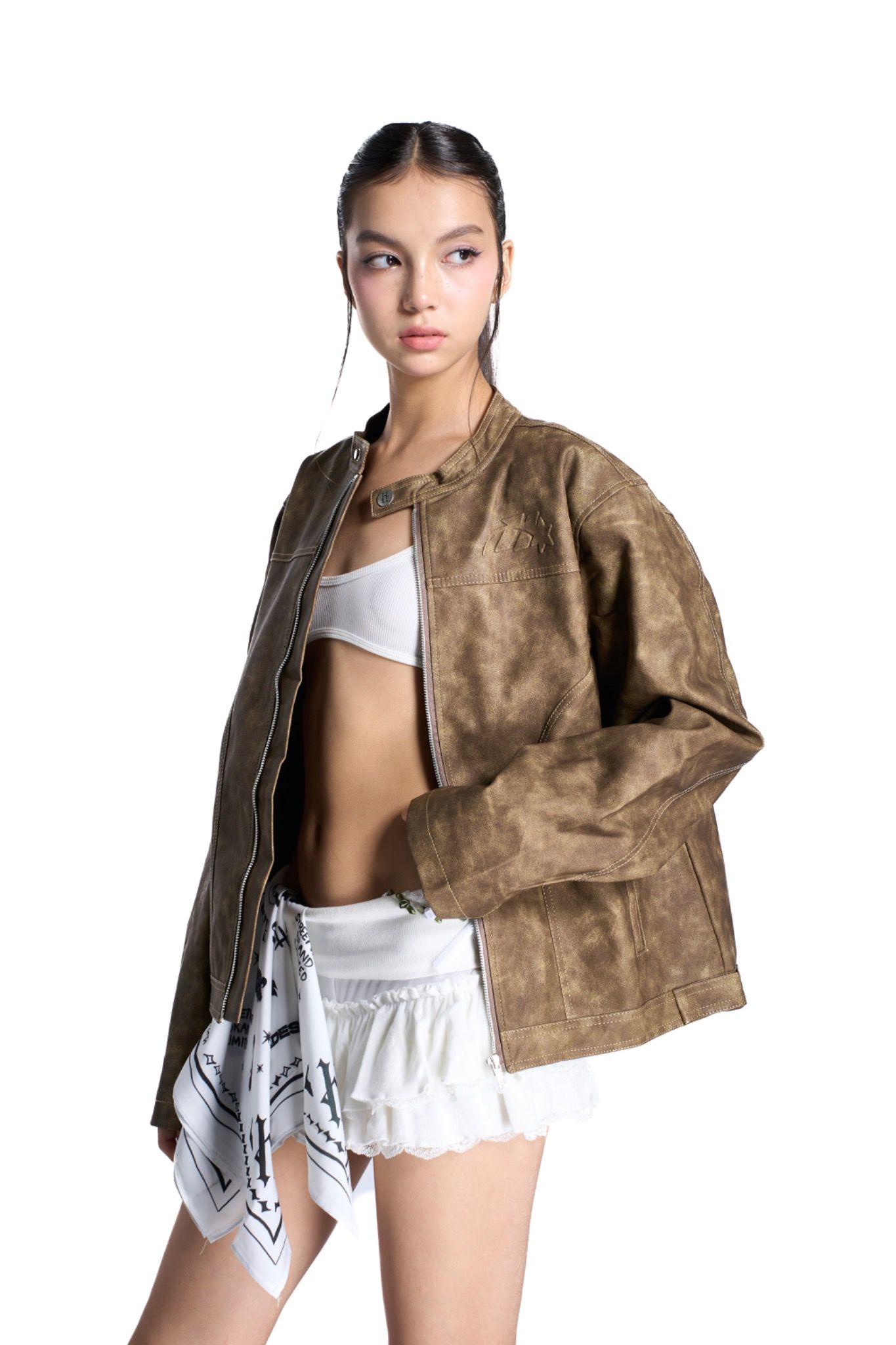 HADES BROWN WAX BIKER JACKET