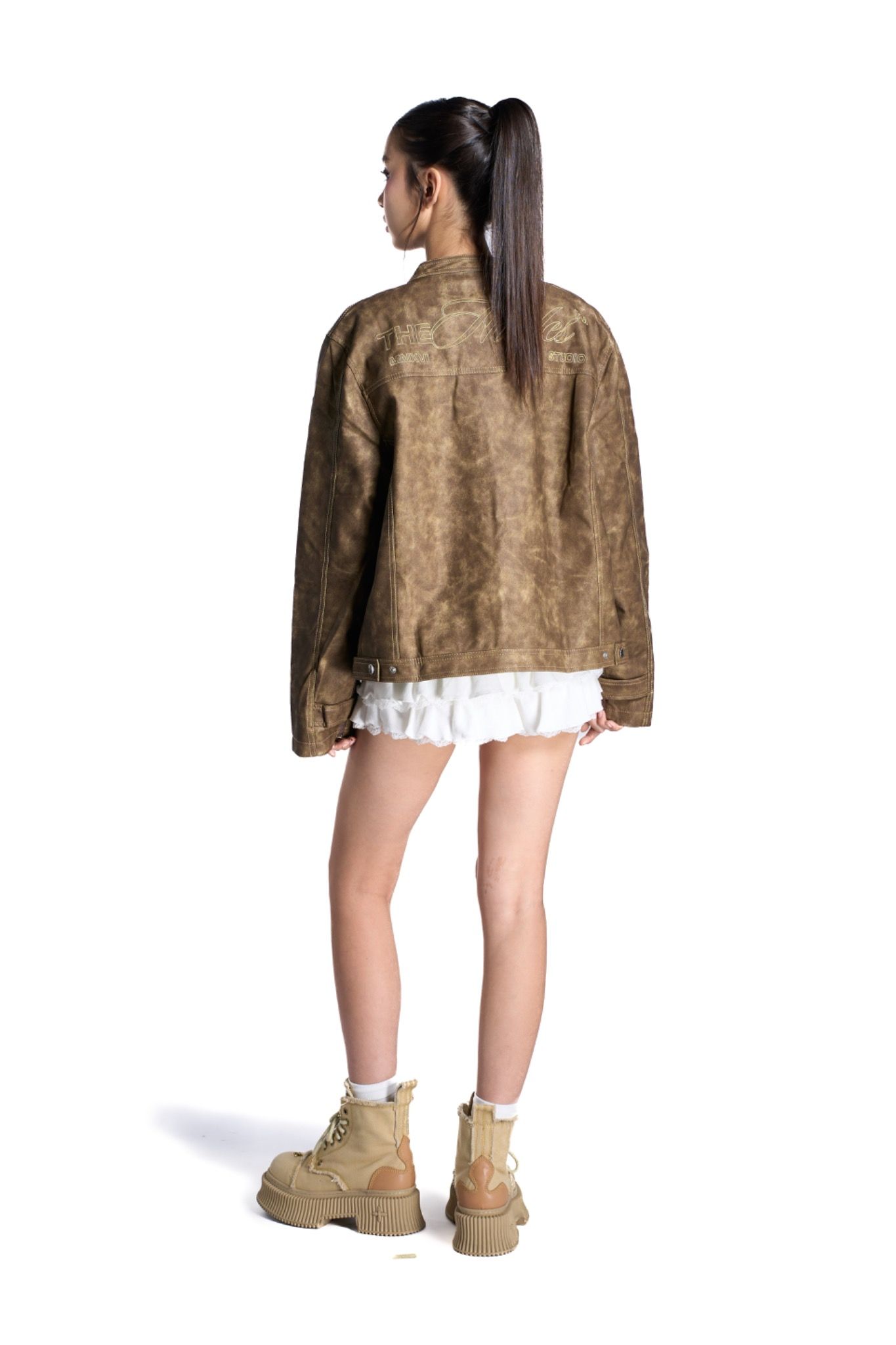 HADES BROWN WAX BIKER JACKET