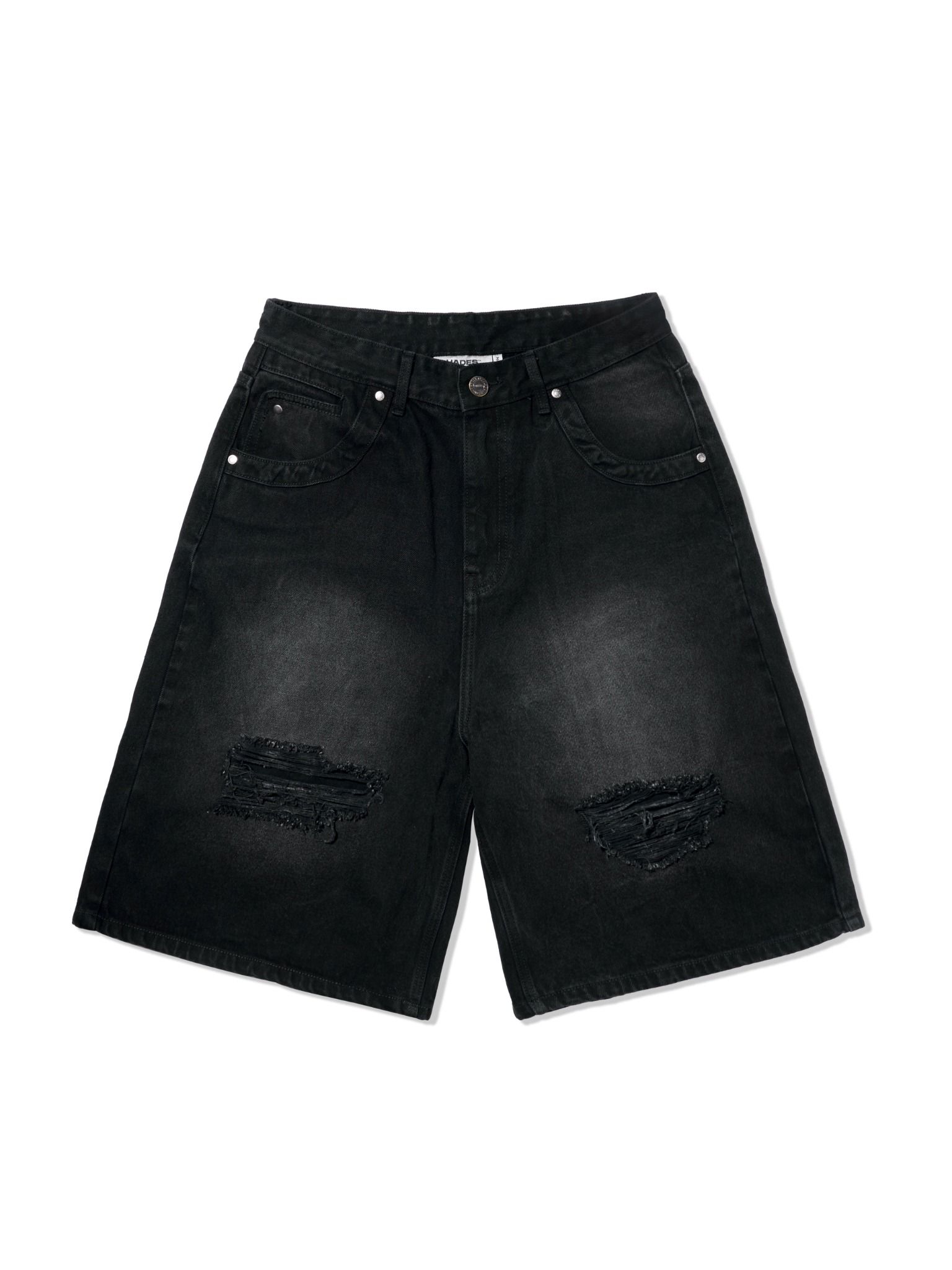 HADES BLACKOUT DISTRESS WASH JEAN SHORTS
