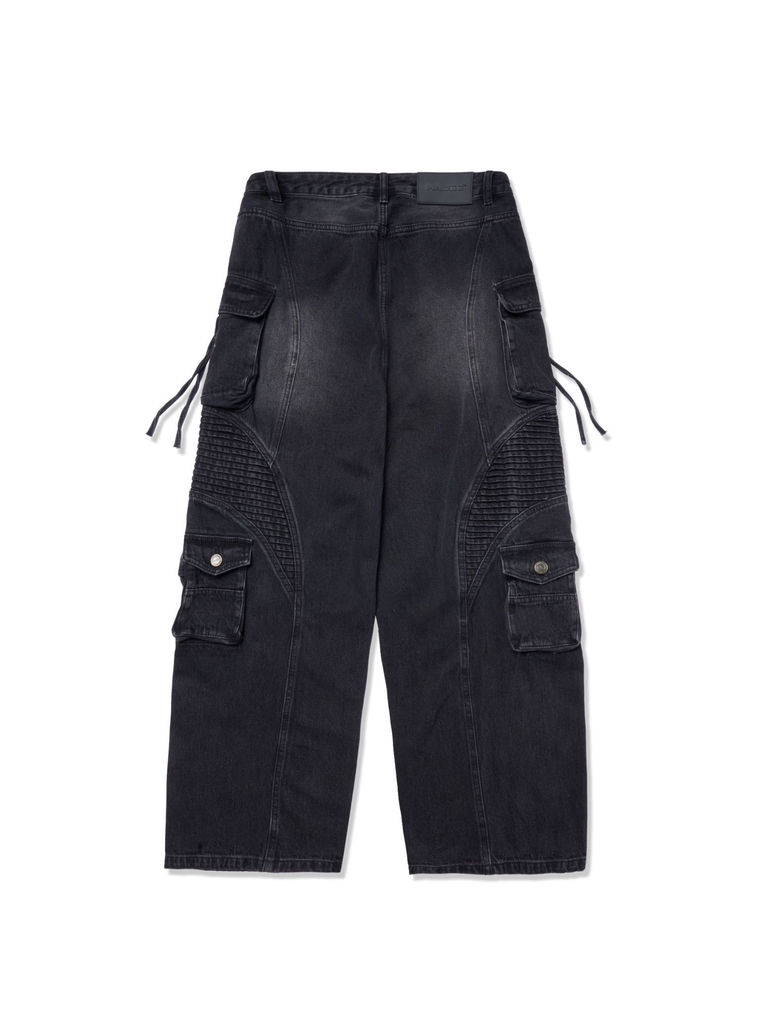 HADES WASH BAGGY DENIM TROUSERS - BLACK