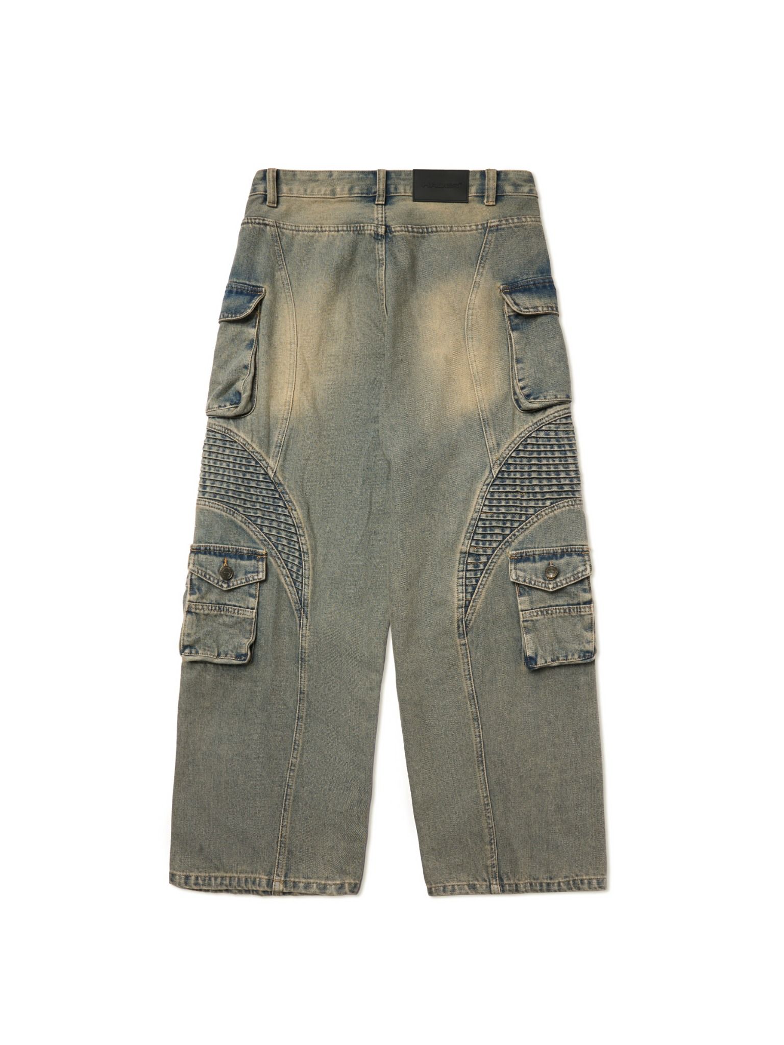 HADES WASH BAGGY DENIM TROUSERS - BLUE