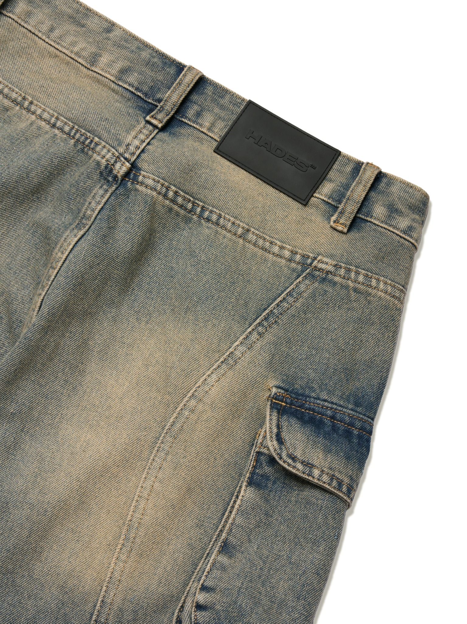 HADES WASH BAGGY DENIM TROUSERS - BLUE