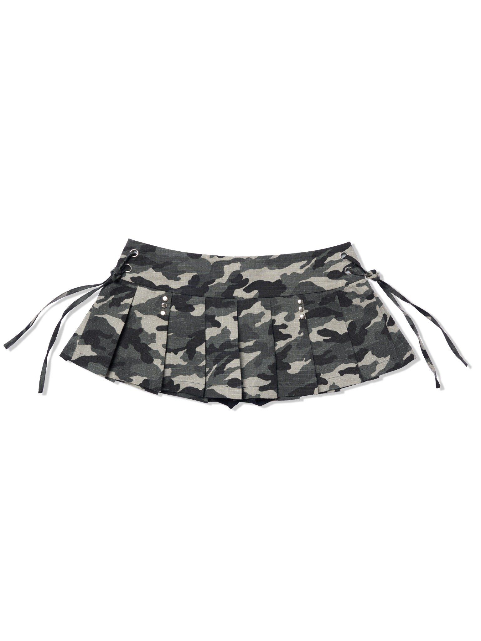 HADES KHAKI CAMO MINI SKIRT