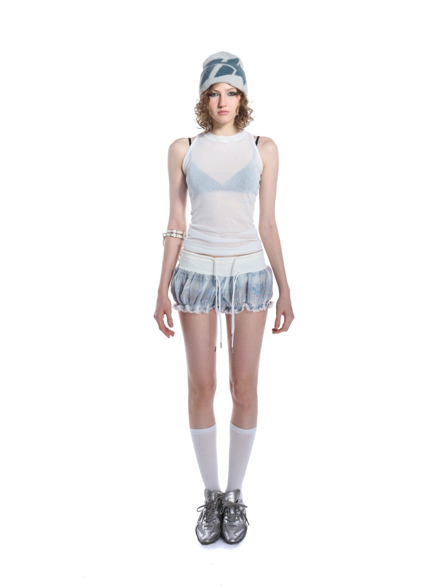 HADES PLAID DREAM PUMPKIN SHORTS - GREY