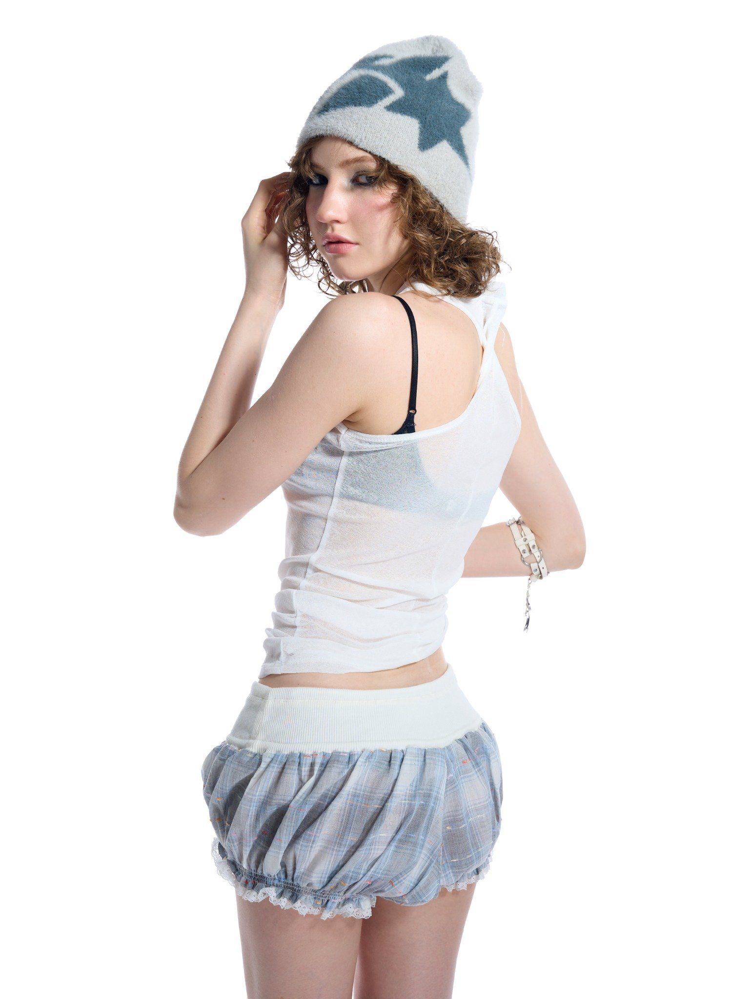 HADES PLAID DREAM PUMPKIN SHORTS - GREY