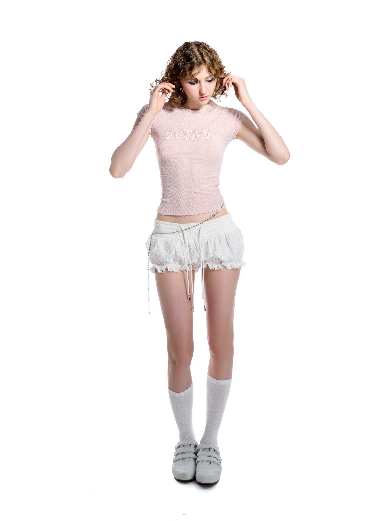 HADES PLAID DREAM PUMPKIN SHORTS - WHITE