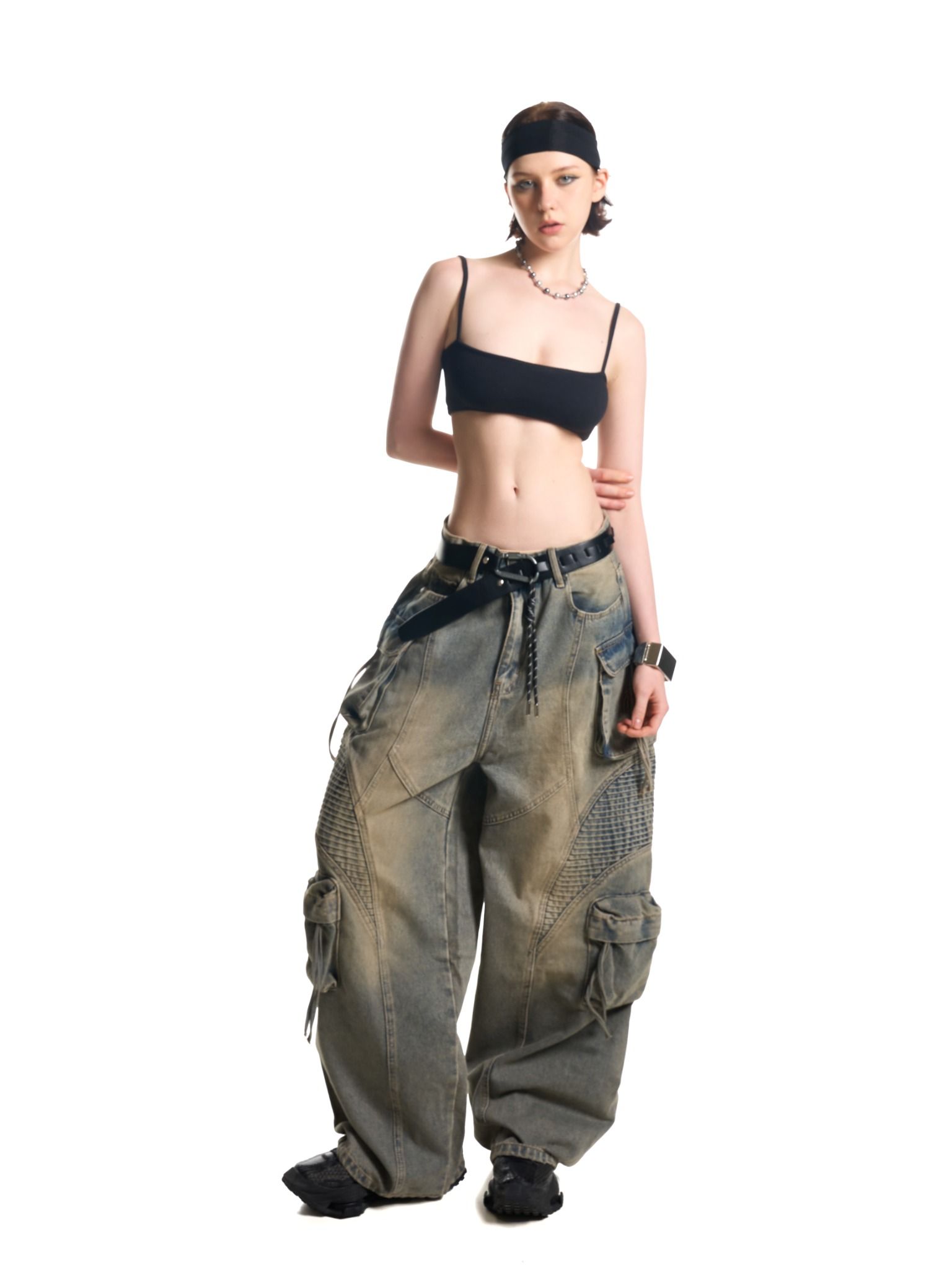 HADES WASH BAGGY DENIM TROUSERS - BLUE