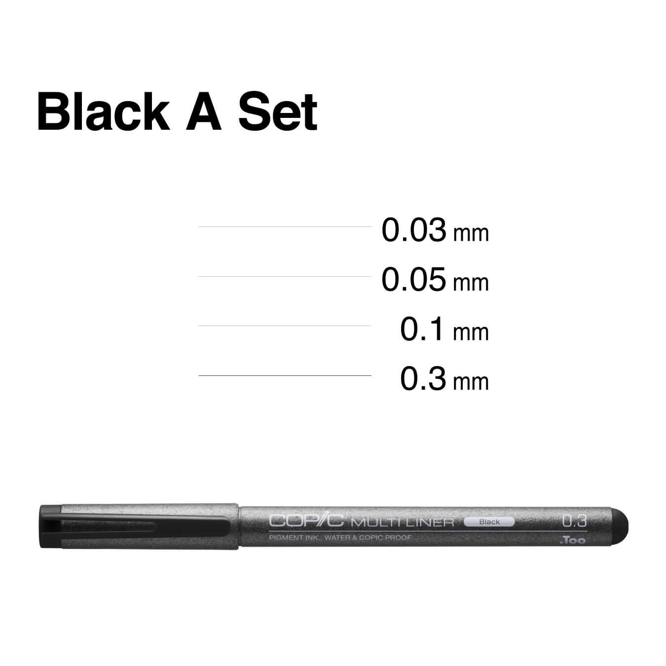 Bộ bút kim copic Black A