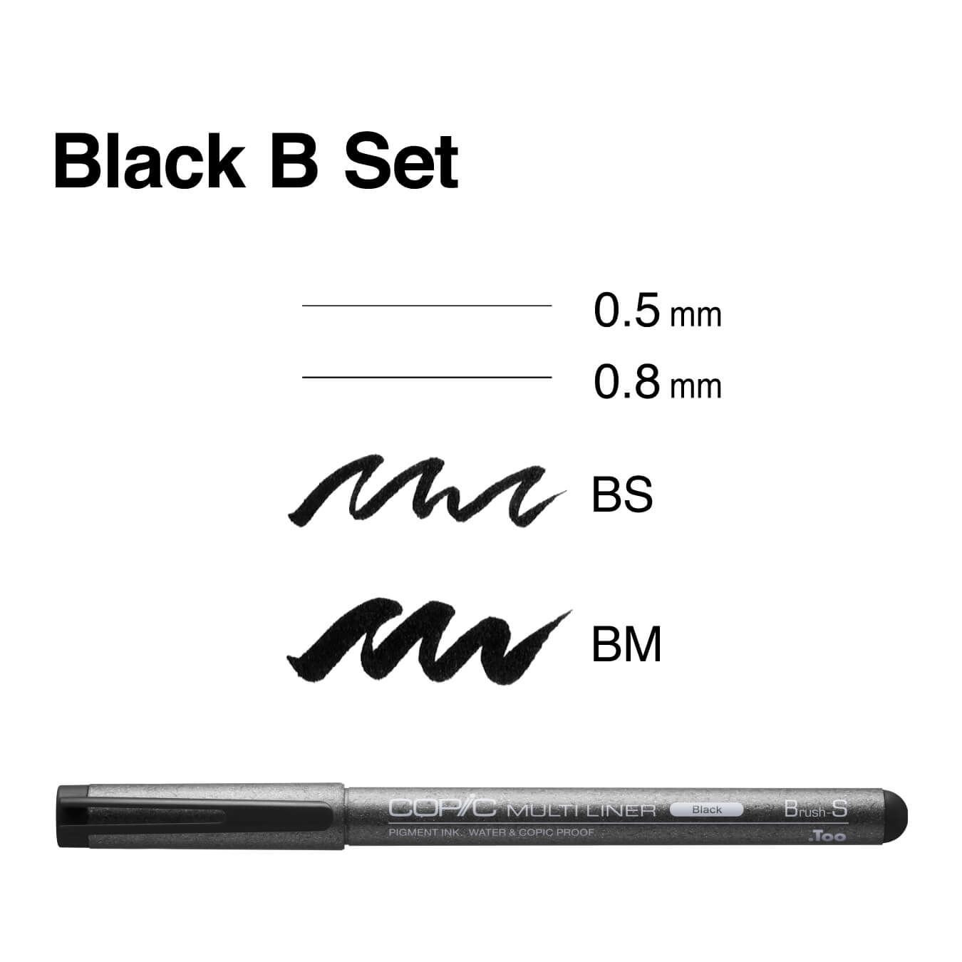 Bộ búy kim copic black B