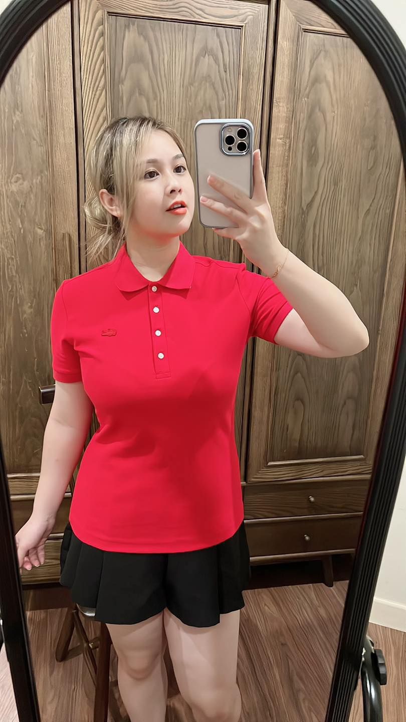 Polo Lacoste cá cùng màu nữ