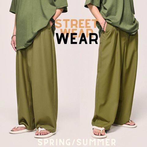 QUẦN DÀI ỐNG RỘNG THỂ THAO HÀNG NGÀY NAM NỮ/RETRO CASUAL PANTS UNISEX OVERSIZE INF 12197