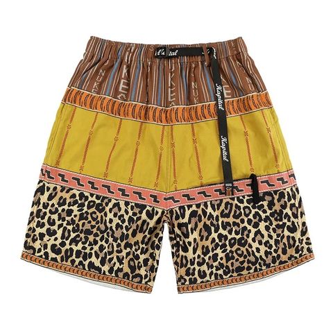 |ORDER|HIRATA AND MACRO LEOPARD PRINT STITCHING CASUAL SHORTS FG P408