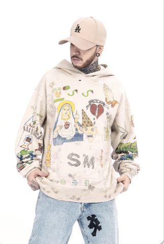 HIGH STREET HIPHOP PRINTING SM HOODIE FG E467