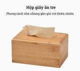 Hộp đựng giấy ăn bằng gỗ tre BAMBOO HOME để khăn ăn hình chữ nhật, hình vuông cho nhà hàng, khách sạn, nhà riêng