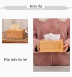 Hộp đựng giấy ăn bằng gỗ tre BAMBOO HOME để khăn ăn hình chữ nhật, hình vuông cho nhà hàng, khách sạn, nhà riêng