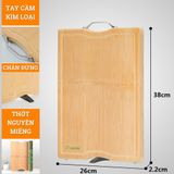 Thớt tre tự nhiên BAMBOO HOME đủ size kháng khuẩn, thái, chặt tiện lợi sử dụng phòng bếp, an toàn vệ sinh thực phẩm