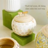 Hộp tròn tre khảm trai cao cấp BAMBOO HOME quà tặng hàng Việt Nam cho khách hàng cá nhân doanh nghiệp bạn bè thân yêu