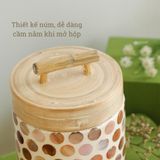 Hộp tre khảm trai cao cấp BAMBOO HOME đừng bánh kẹo đồ khô dùng làm qua tặng cho bạn bè gia đình hiện đại phong cách