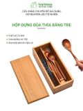 Hộp Đựng Đũa Kiểu Nhật Bản BAMBOO HOME Có Nắp Đậy Dùng Trong Nhà Hàng Khách Sạn Gia Đình Chia Ngăn Bằng Gỗ Tre Cao Cấp