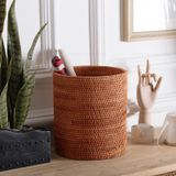 Giỏ đựng đồ hình trụ tròn mây tre đan BAMBOO HOME để báo , điều khiển , rượu , hoa khô , bánh kẹo , đồ chơi phòng khách