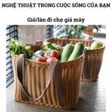 Túi xách đi chợ đan tay BAMBOO HOME đựng đồ đa năng thời trang