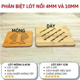 Tấm lót nồi gỗ tre cao cấp BAMBOO HOME cách nhiệt loại dày nhiều kích thước, chống trầy xước mặt bàn, chống nóng