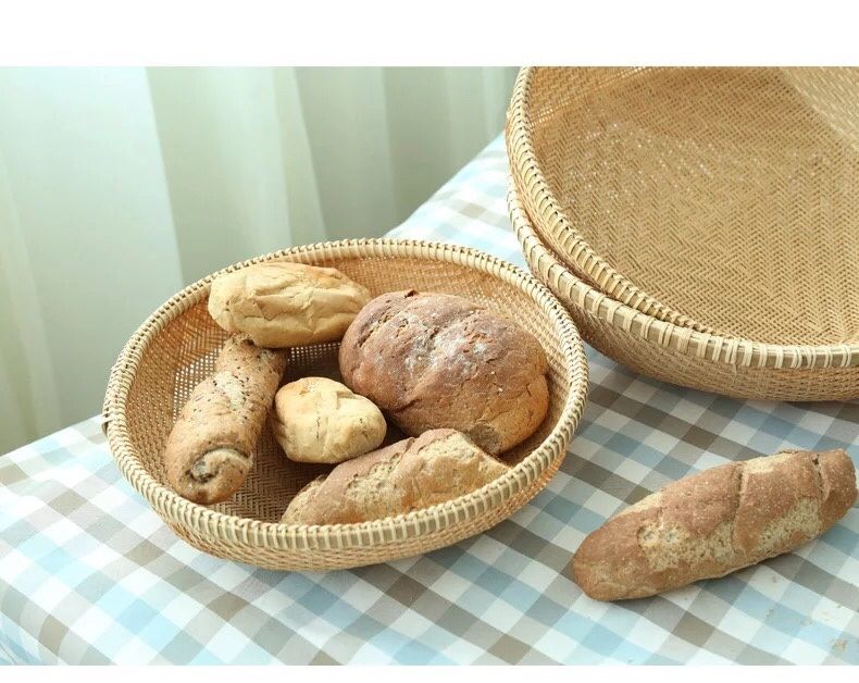 Rổ tre tròn đan thưa cao cấp - The bamboo