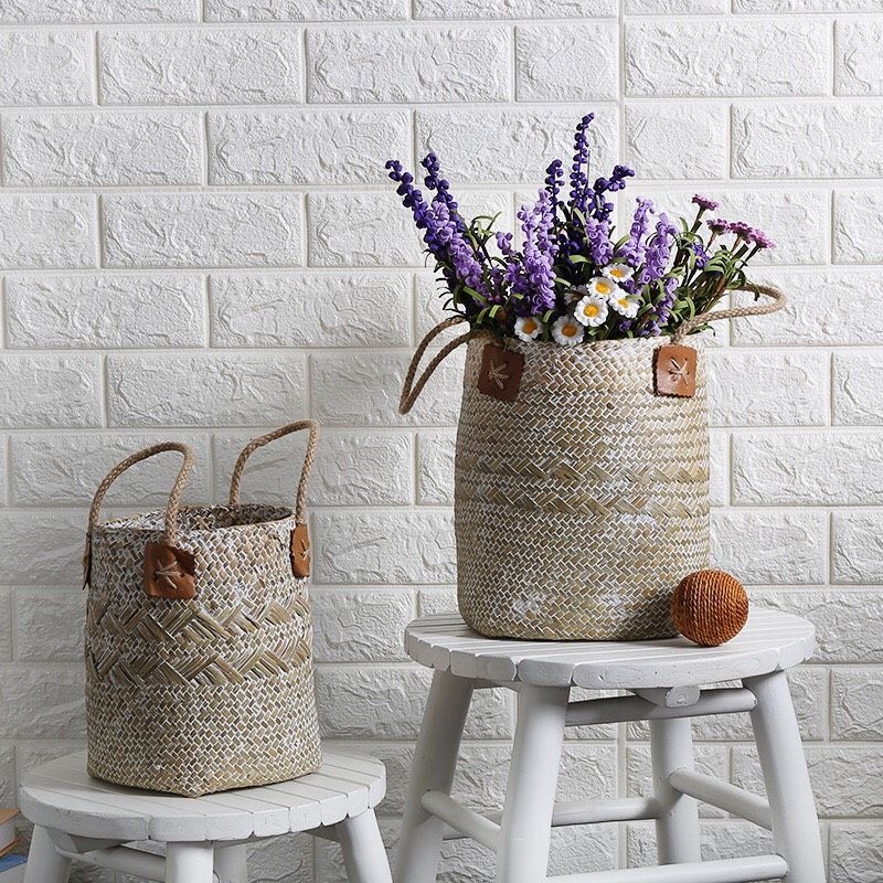 Giỏ cói cắm hoa - Giỏ mây tre - The bamboo