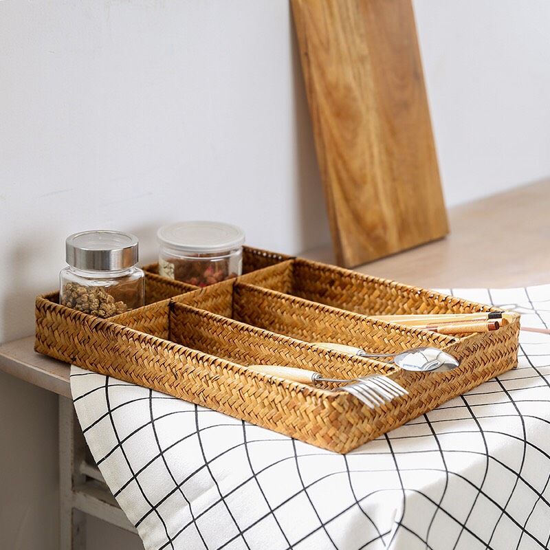 Khay cói đa năng 5 ngăn - Giỏ mây tre – The bamboo
