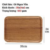 Khay gỗ cao cấp tối màu nhiều kích thước BAMBOO HOME đựng đồ ăn trà bánh kẹo trong gia đình nhà hàng khách sạn