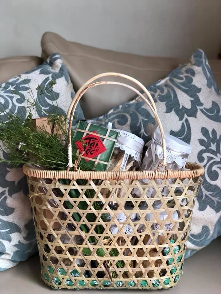 Giỏ quà tặng mây tre đặt theo yêu cầu - Bamhoo Home