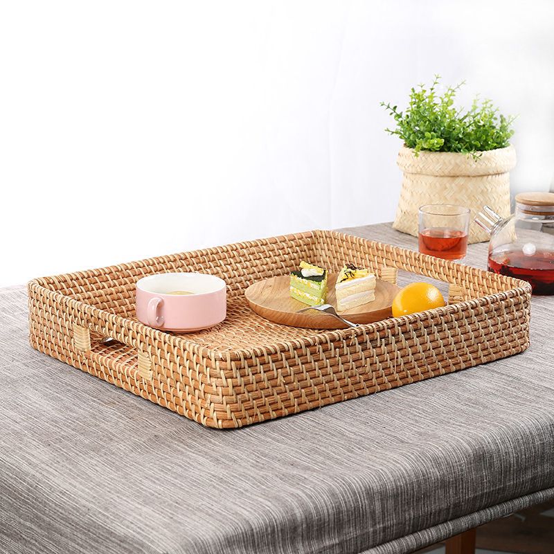 Khay mây tre đan đựng đồ trang trí - Giỏ mây tre - The bamboo