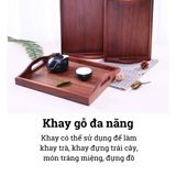 Khay trà gỗ BAMBOO HOME đựng đồ, thức ăn, trang trí, cách nhiệt phong cách Nhật Bản dùng cho nhà hàng khách sạn