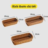 Khay đựng đồ đa năng BAMBOO HOME để đũa thìa, điều khiển hoặc trái cây hoa quả bánh mì trong siêu thị, nhà hàng