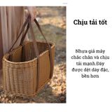 Túi xách đi chợ đan tay BAMBOO HOME đựng đồ đa năng thời trang