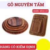 Khay gỗ cao cấp tối màu nhiều kích thước BAMBOO HOME đựng đồ ăn trà bánh kẹo trong gia đình nhà hàng khách sạn