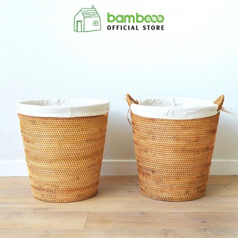 @Giỏ guột tròn đựng quần áo - Giỏ mây tre - The bamboo