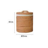 Sọt mây đan thủ công Việt Nam BAMBOO HOME có tay cầm đựng quần áo, đồ chơi, decor sử dụng ở phòng khách, phòng ngủ