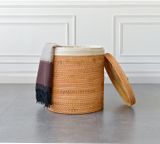 Sọt mây đan thủ công Việt Nam BAMBOO HOME có tay cầm đựng quần áo, đồ chơi, decor sử dụng ở phòng khách, phòng ngủ