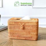 Hộp giấy ăn mây tre đan BAMBOO HOME nhiều kích thước sang trọng dùng để ở phòng bếp , phòng khách , phòng ngủ
