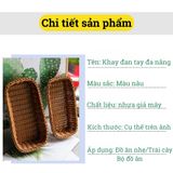 Khay đựng đồ đa năng BAMBOO HOME để đũa thìa, điều khiển hoặc trái cây hoa quả bánh mì trong siêu thị, nhà hàng